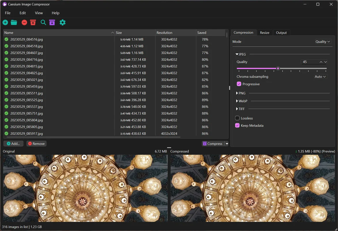 Caesium Image Compressor v2.8.5 图片批量处理工具